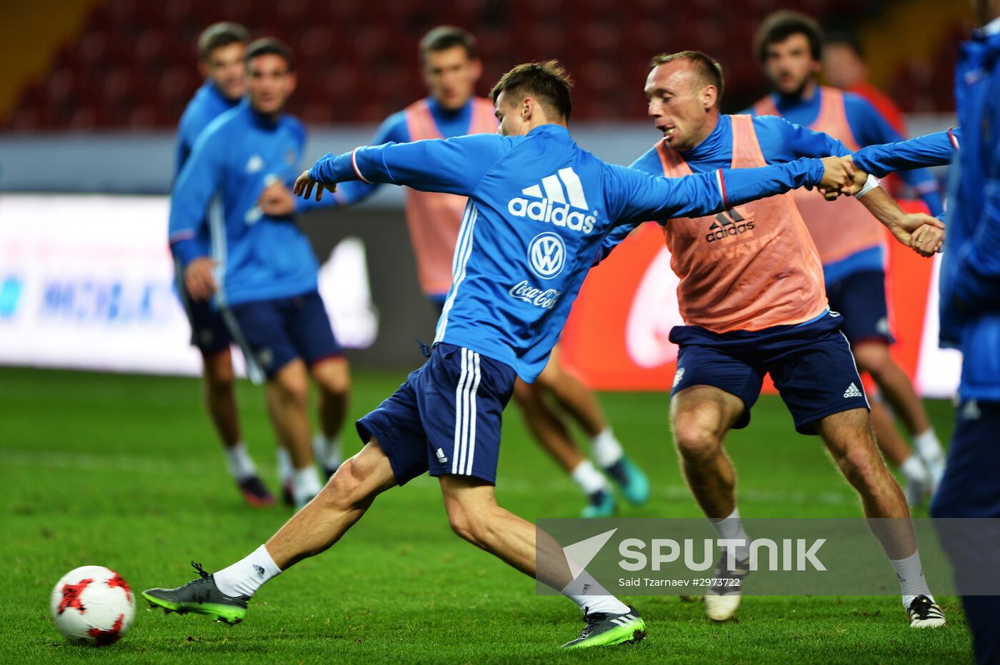 Russian national football team holds training session