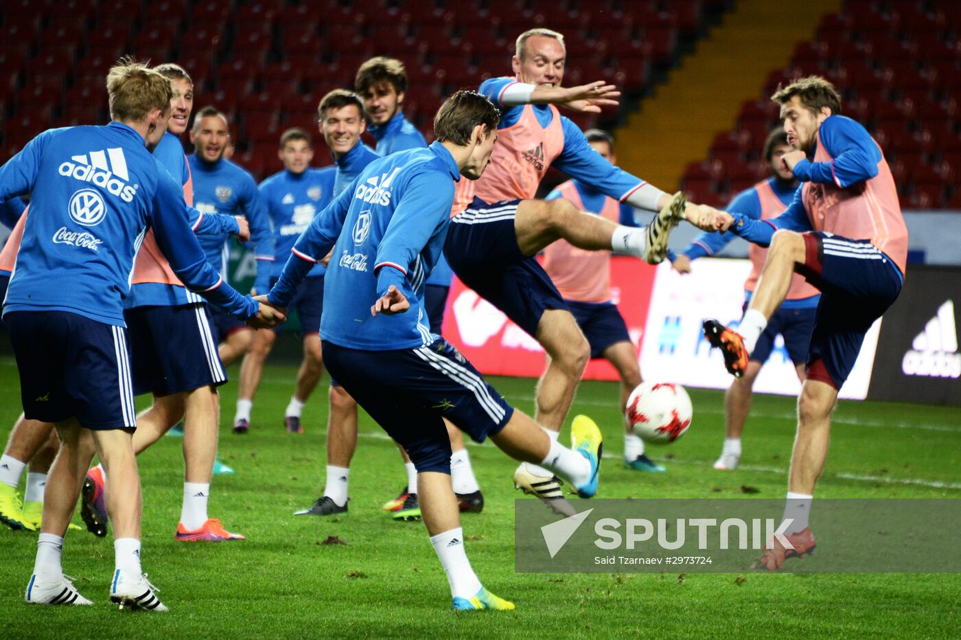 Training session by Russian national football team