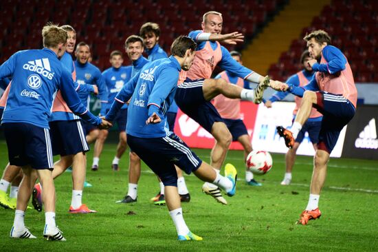 Training session by Russian national football team