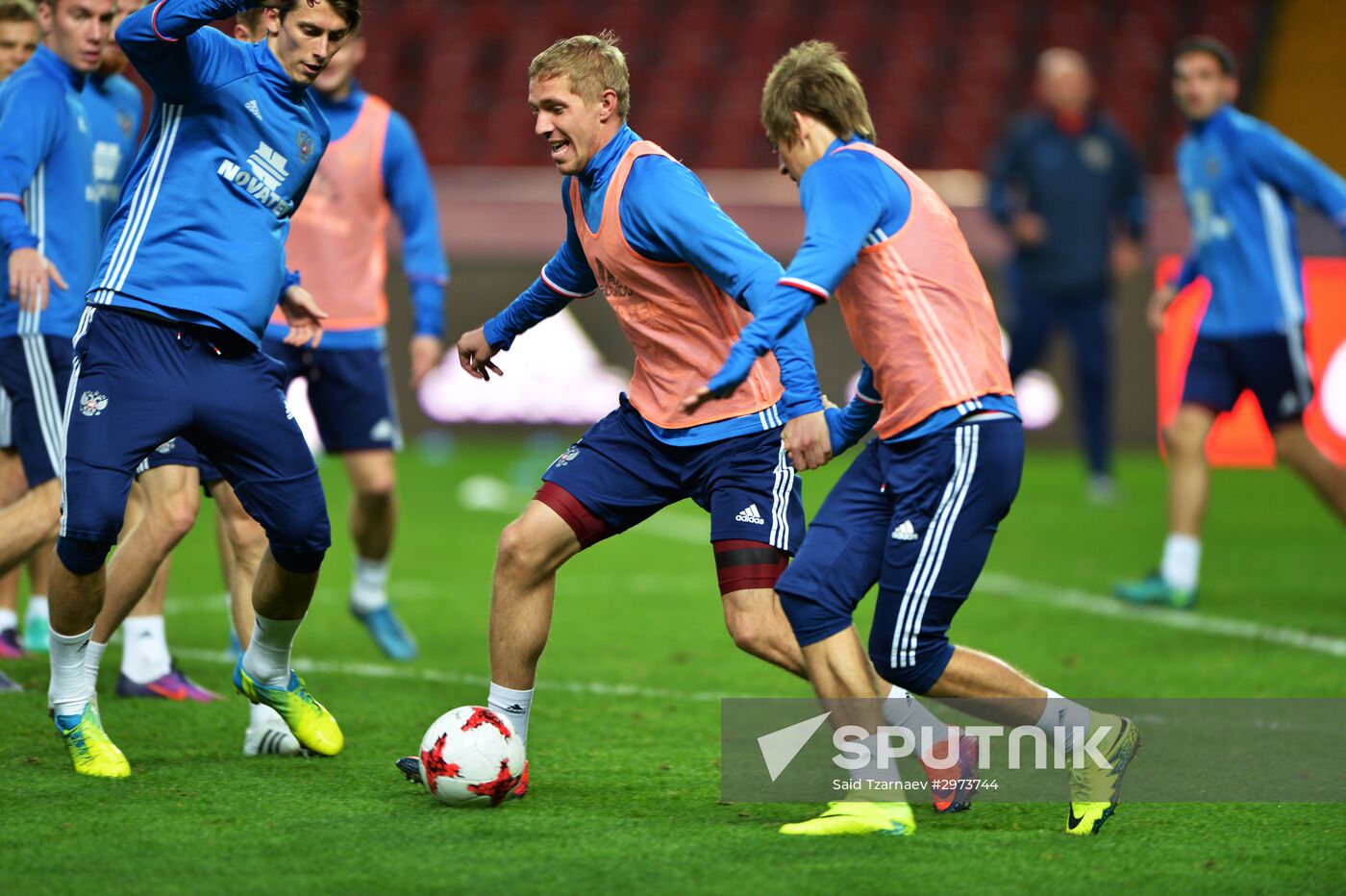 Russian national football team holds training session