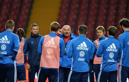 Russian national football team holds training session