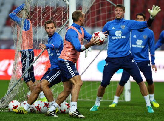 Russian national football team holds training session