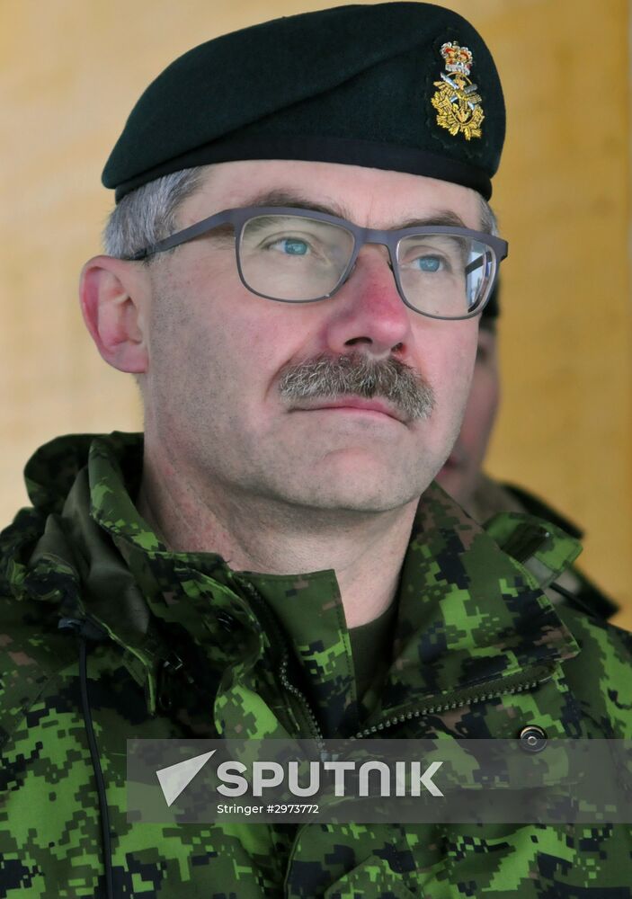 Commander of Canadian Army Paul Wynnyk inspects Ukrainian military units