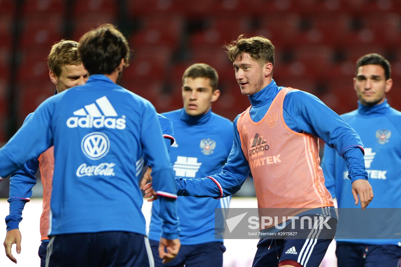 Russian national football team holds training session