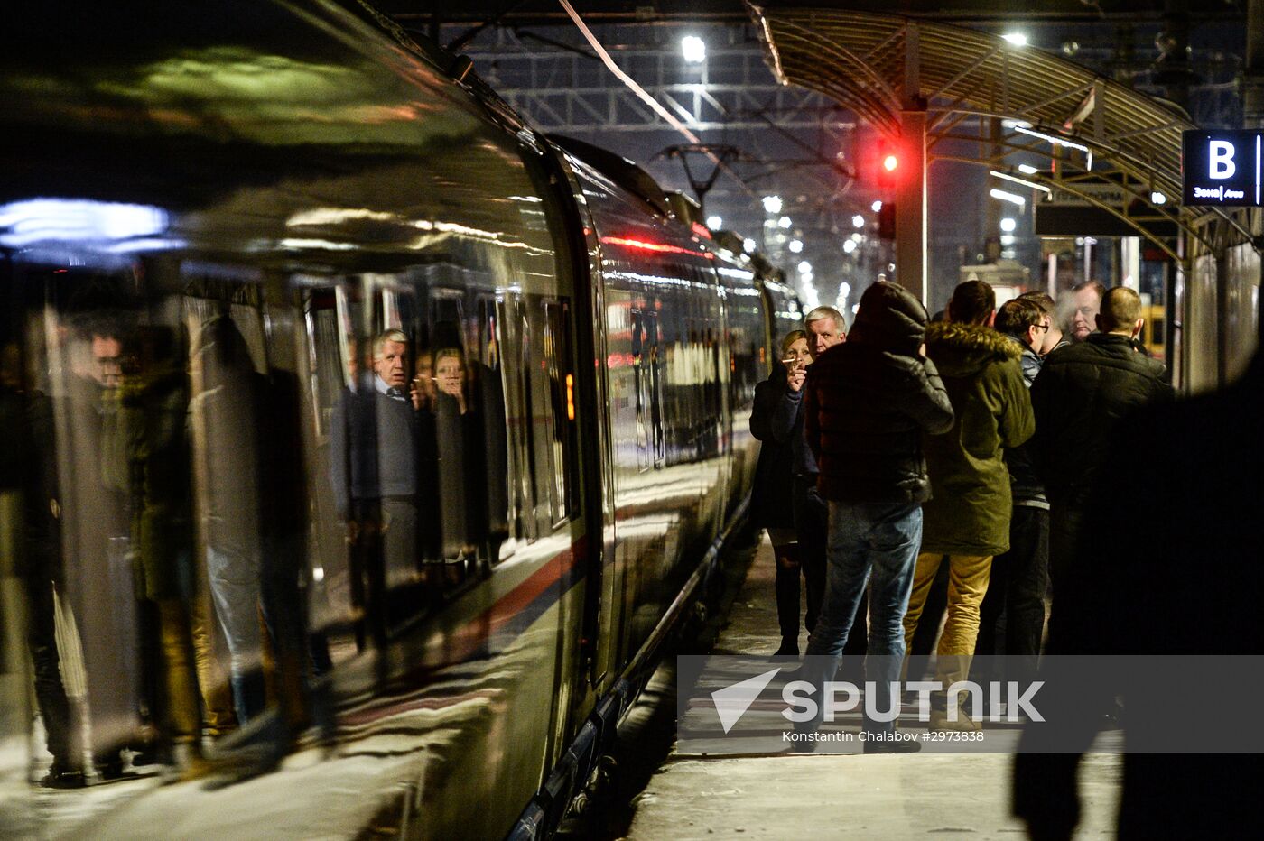 Sapsan high speed train in Novgorod Region