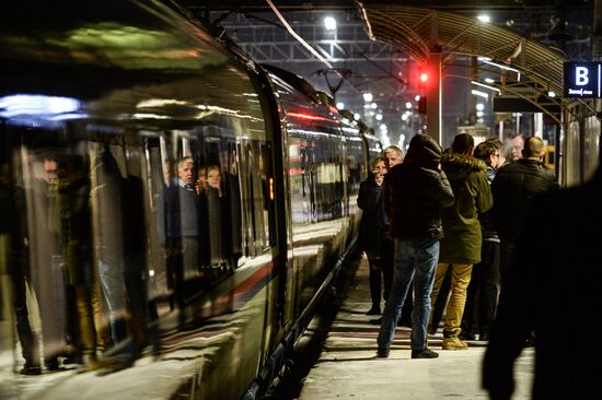 Sapsan high speed train in Novgorod Region