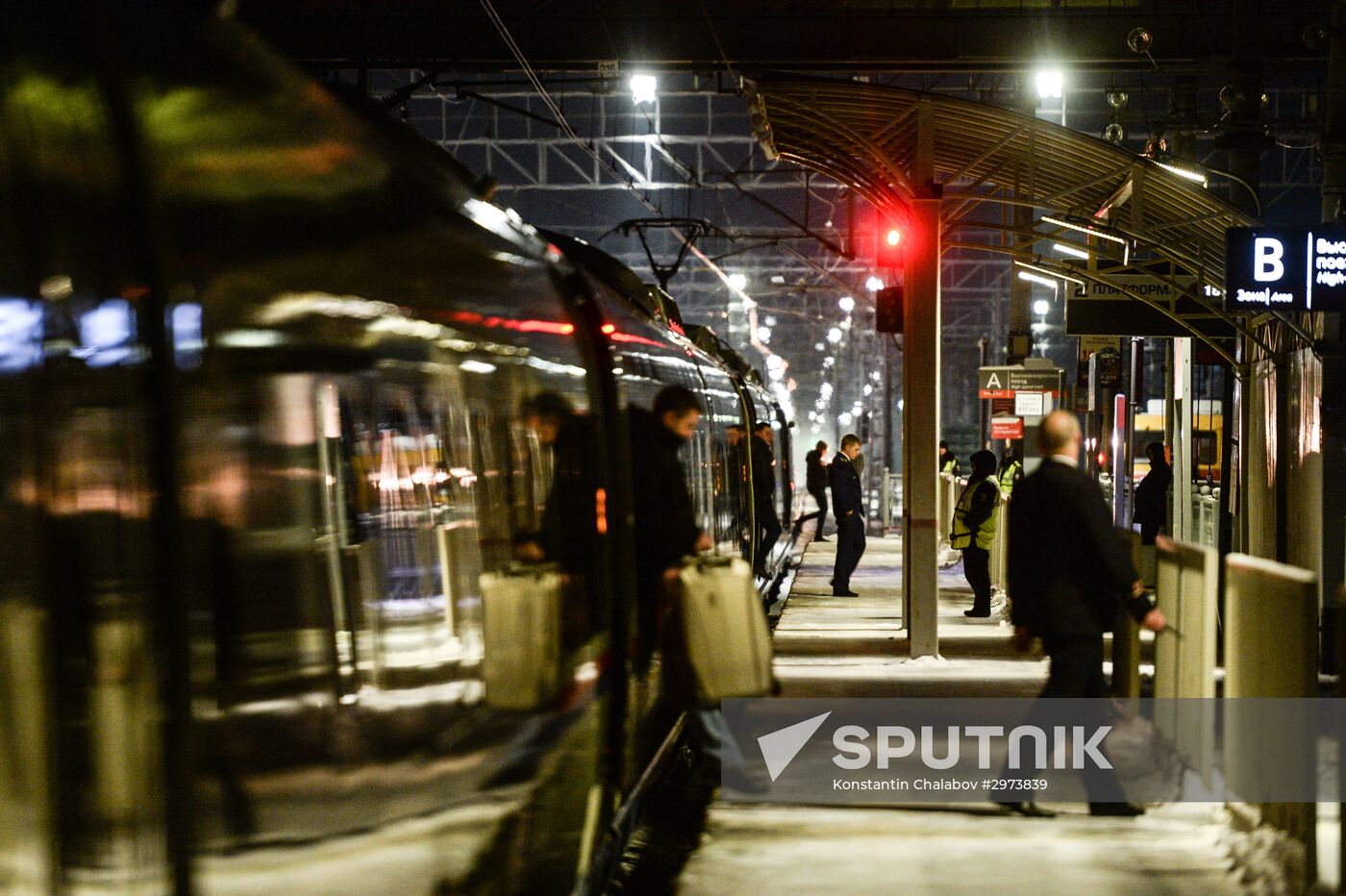 Sapsan high speed train in Novgorod Region