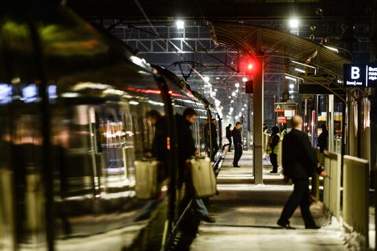 Sapsan high speed train in Novgorod Region