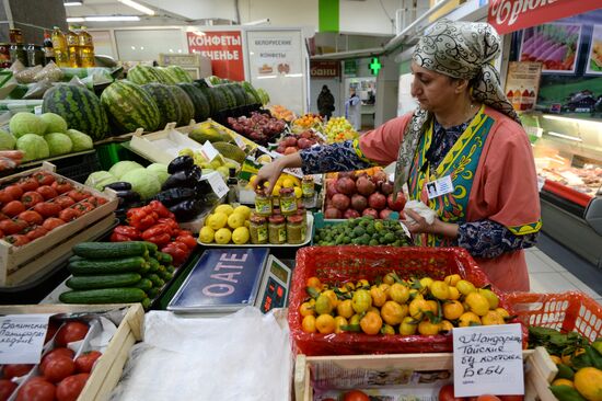 The central marketplace in Novosibirsk