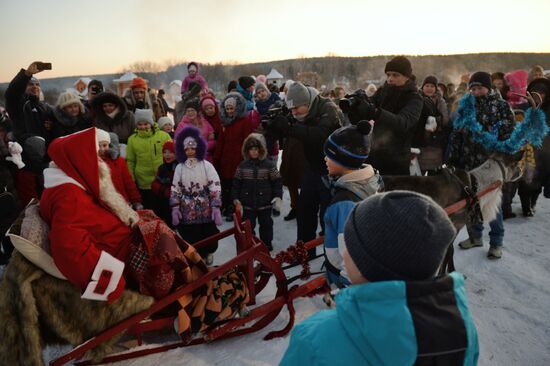 Finnish Christmas figure Joulupukki visits Yekaterinburg