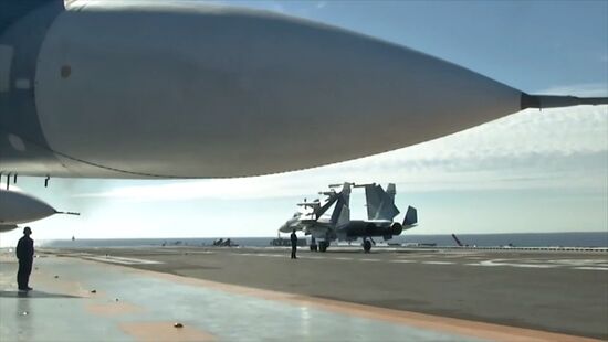 Admiral Kuznetsov aircraft carrier and Admiral Grigorovich patrol ship deployed in Syria for the first time ever