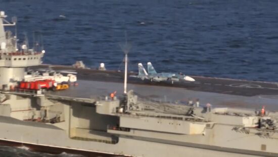 Admiral Kuznetsov aircraft carrier and Admiral Grigorovich patrol ship deployed in Syria for the first time ever