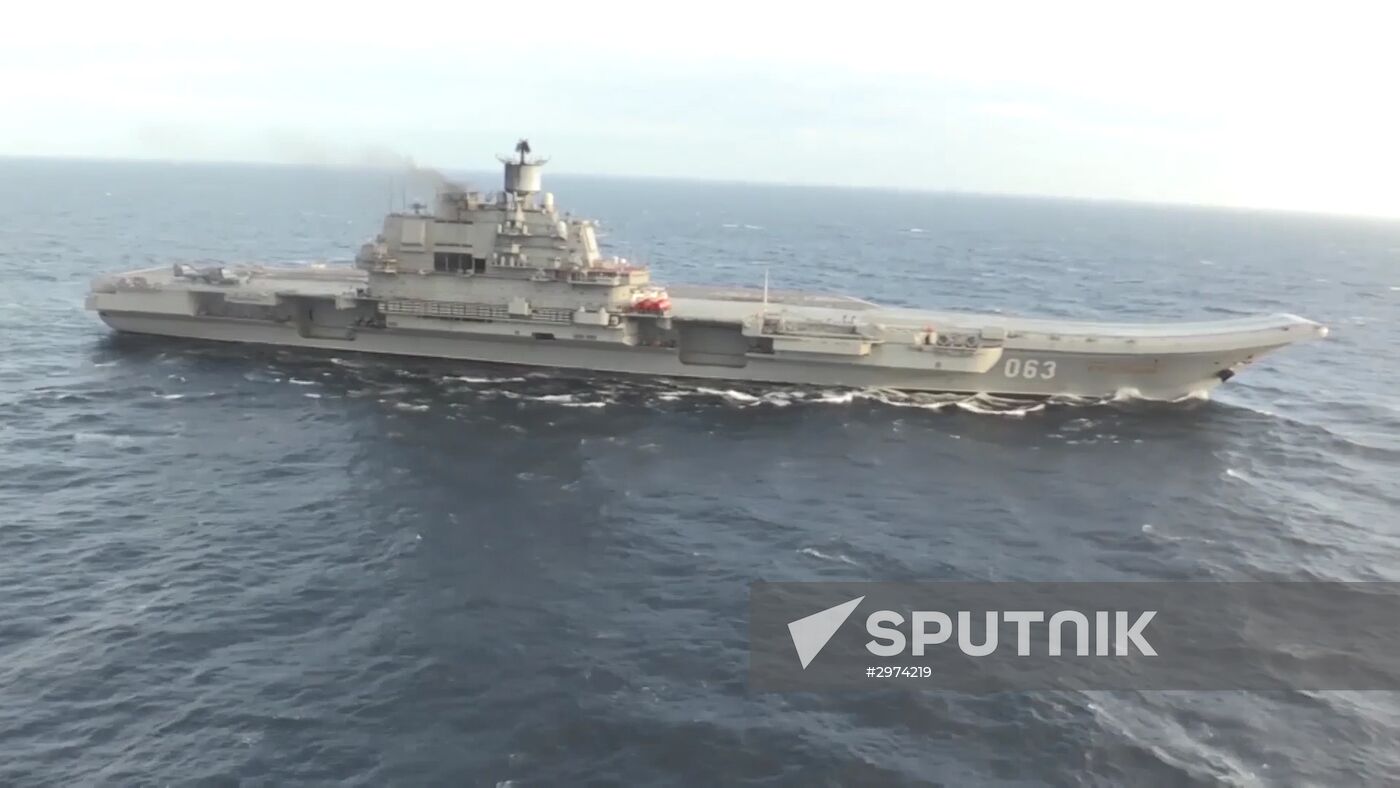 Admiral Kuznetsov aircraft carrier and Admiral Grigorovich patrol ship deployed in Syria for the first time ever