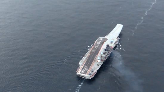 Admiral Kuznetsov aircraft carrier and Admiral Grigorovich patrol ship deployed in Syria for the first time ever
