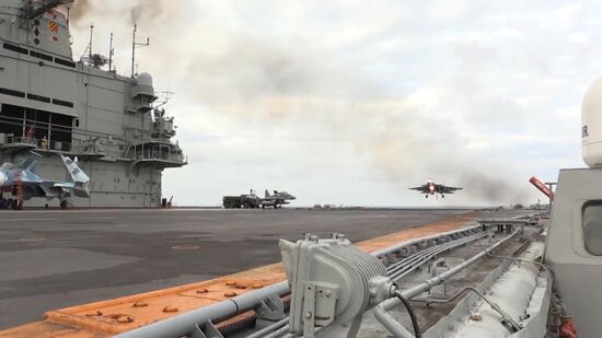 Admiral Kuznetsov aircraft carrier and Admiral Grigorovich patrol ship deployed in Syria for the first time ever