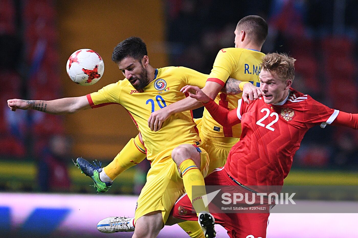 Russia vs. Romania friendly football match