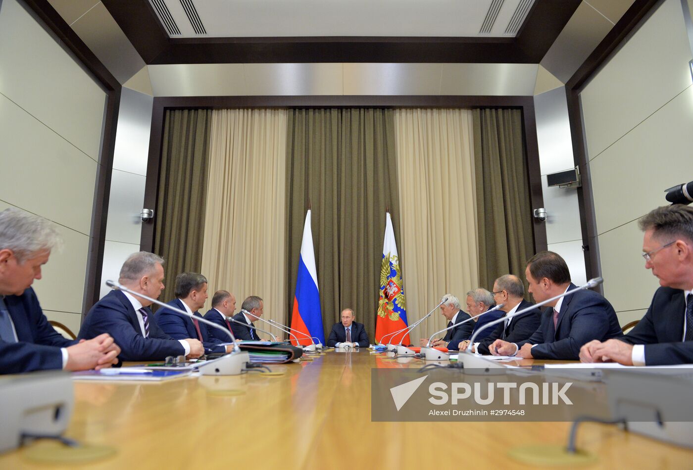 President Vladimir Putin holdss meeting on the development strategy for Roscosmos State Corporation