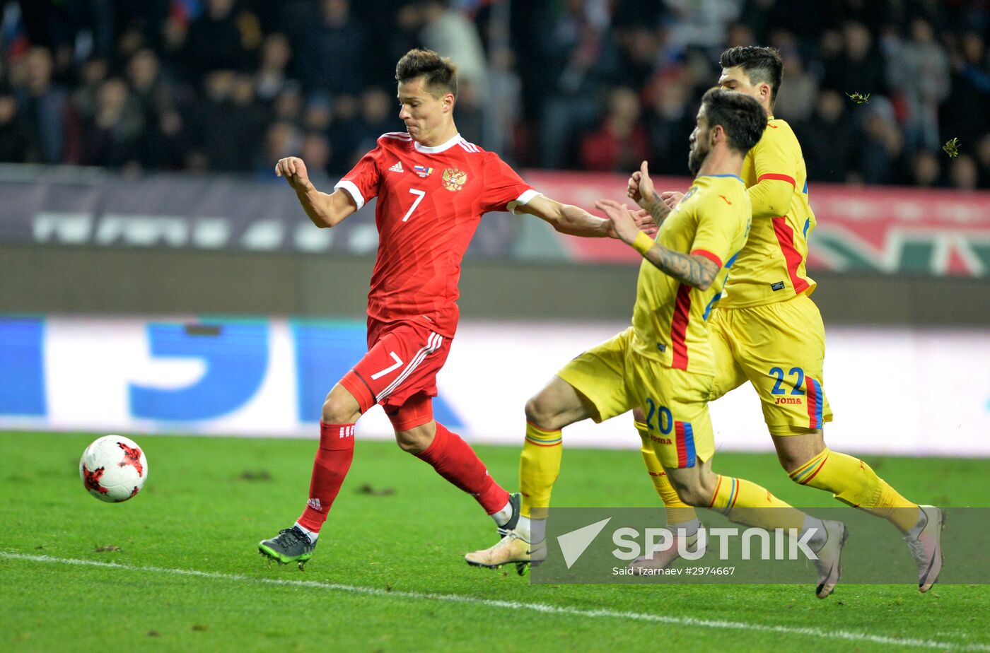 Russia vs. Romania friendly football match