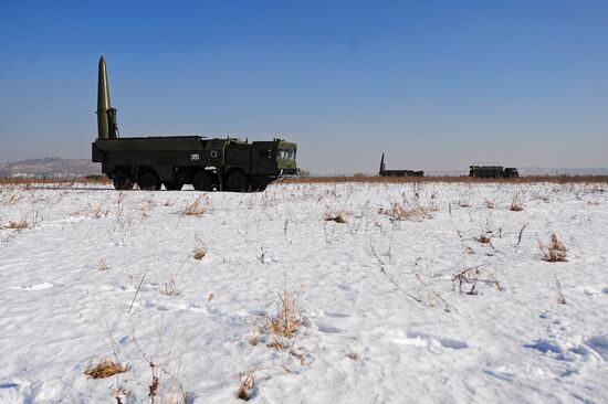 Missile and artillery units of the fifth army of Eastern Military District exercise in Primorski Krai