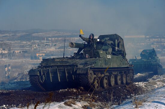 Missile and artillery units of the fifth army of Eastern Military District exercise in Primorski Krai