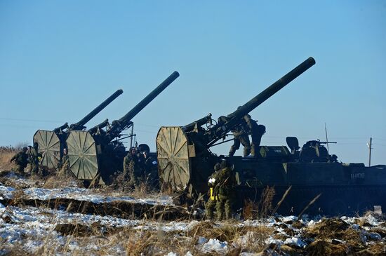 Missile and artillery units of the fifth army of Eastern Military District exercise in Primorski Krai