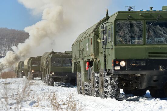 Missile and artillery units of the fifth army of Eastern Military District exercise in Primorski Krai