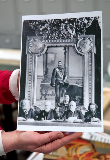 Presetation of discovered portrait of Czar Nicholas II at the Stieglitz Art and Industry Academy in St. Petersburg