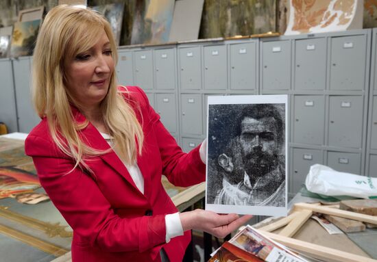 Presetation of discovered portrait of Czar Nicholas II at the Stieglitz Art and Industry Academy in St. Petersburg