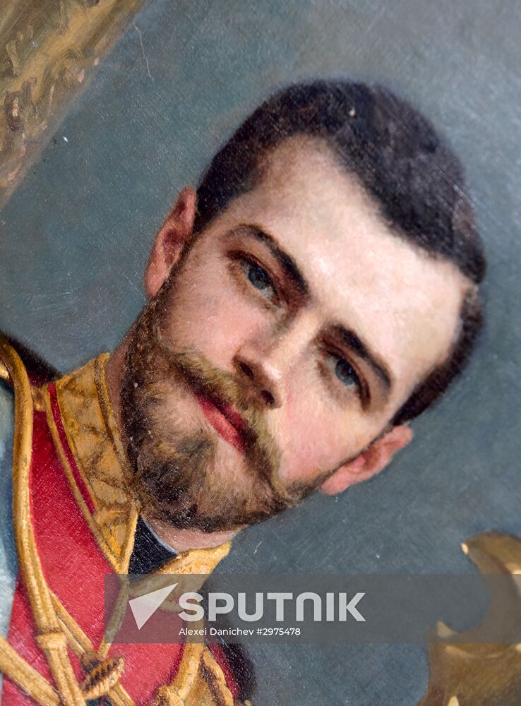Presetation of discovered portrait of Czar Nicholas II in Stieglitz Academy in Saint Petersburg