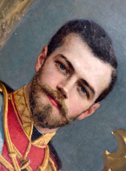 Presetation of discovered portrait of Czar Nicholas II in Stieglitz Academy in Saint Petersburg