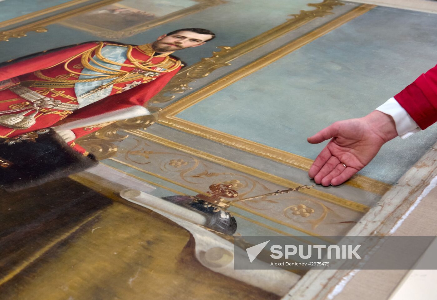 Presetation of discovered portrait of Czar Nicholas II in Stieglitz Academy in Saint Petersburg