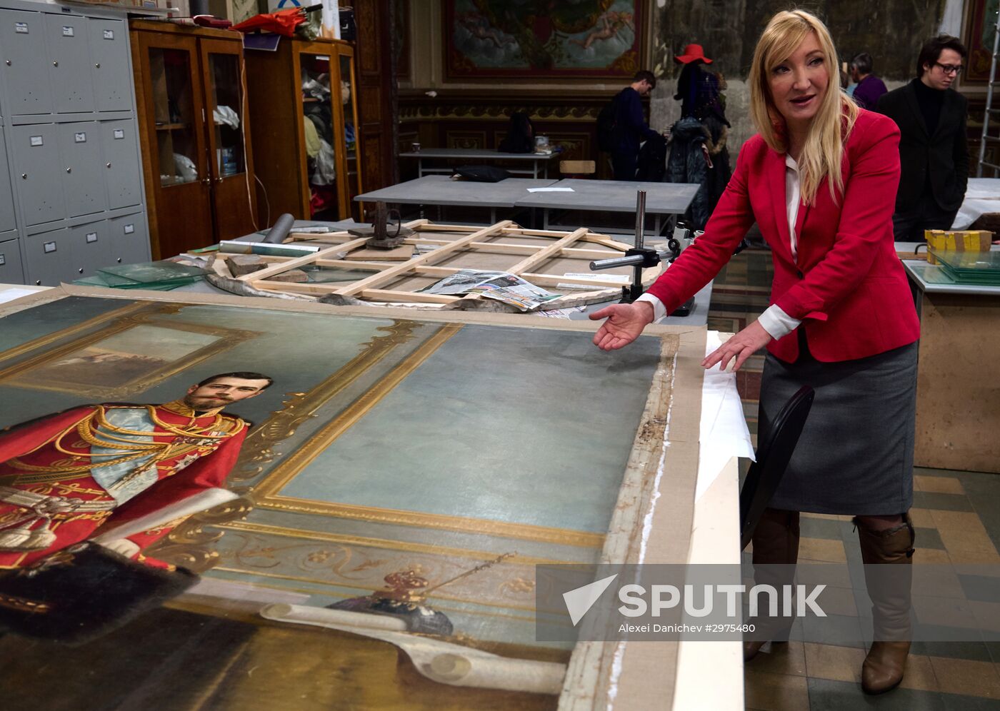 Presetation of discovered portrait of Czar Nicholas II in Stieglitz Academy in Saint Petersburg