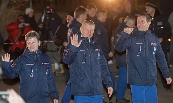 Launch of Soyuz-FG carrier rocket with manual spacecraft Soyuz MC-03 from the Baikonur Cosmodrome