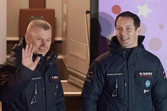Launch of Soyuz-FG carrier rocket with manual spacecraft Soyuz MC-03 from the Baikonur Cosmodrome