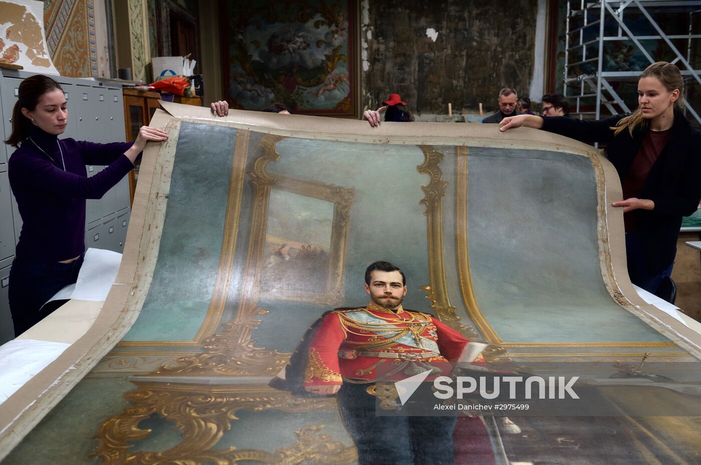 Presetation of discovered portrait of Czar Nicholas II at the Stieglitz Art and Industry Academy in St. Petersburg