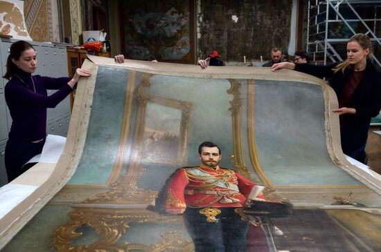 Presetation of discovered portrait of Czar Nicholas II at the Stieglitz Art and Industry Academy in St. Petersburg