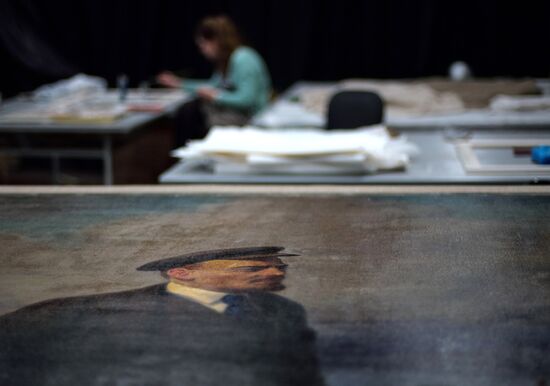 Presetation of discovered portrait of Czar Nicholas II at the Stieglitz Art and Industry Academy in St. Petersburg