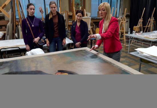 Presetation of discovered portrait of Czar Nicholas II at the Stieglitz Art and Industry Academy in St. Petersburg