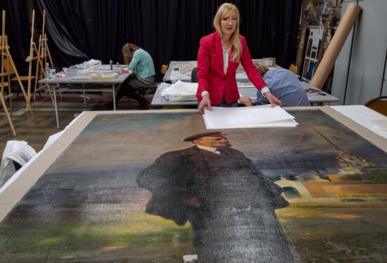 Presetation of discovered portrait of Czar Nicholas II at the Stieglitz Art and Industry Academy in St. Petersburg