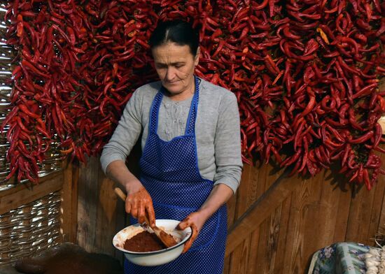 Production of adjika sauce in Abkhazia