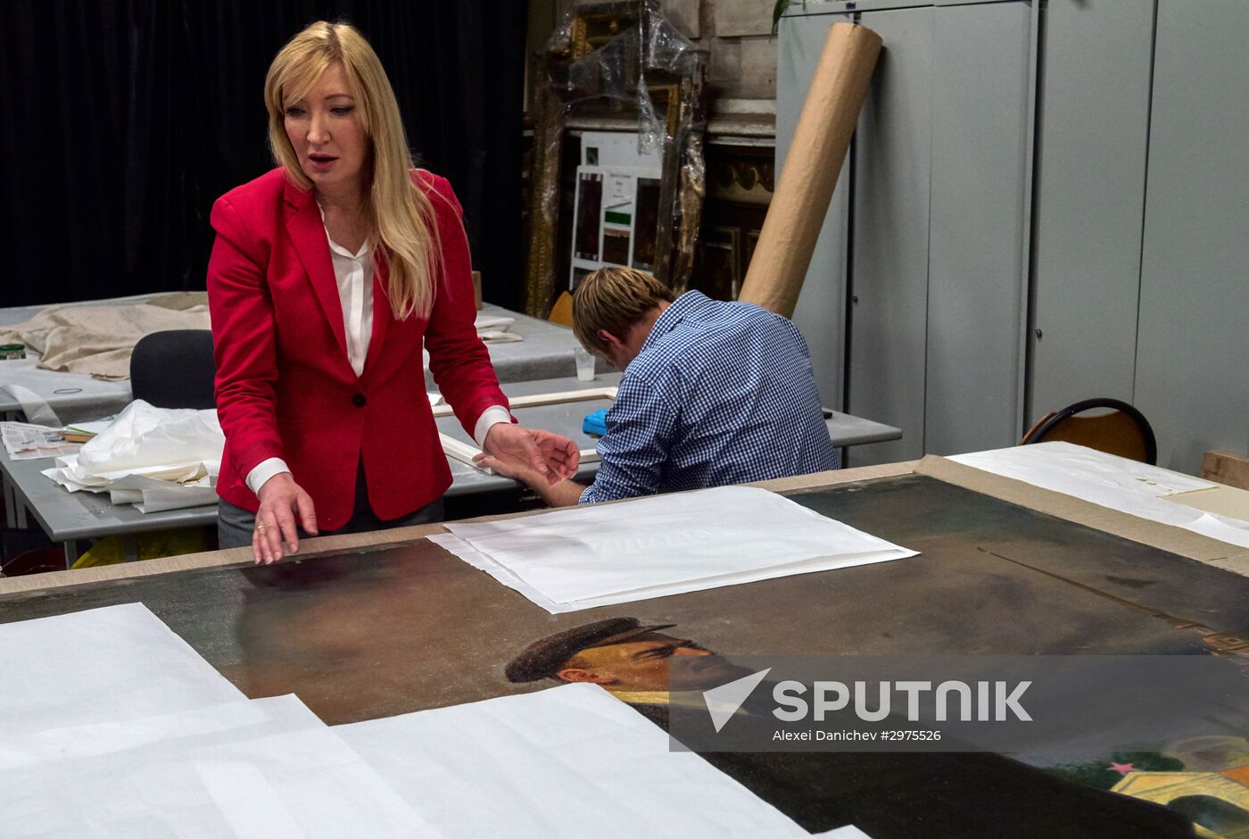 Presetation of discovered portrait of Czar Nicholas II in Stieglitz Academy in Saint Petersburg