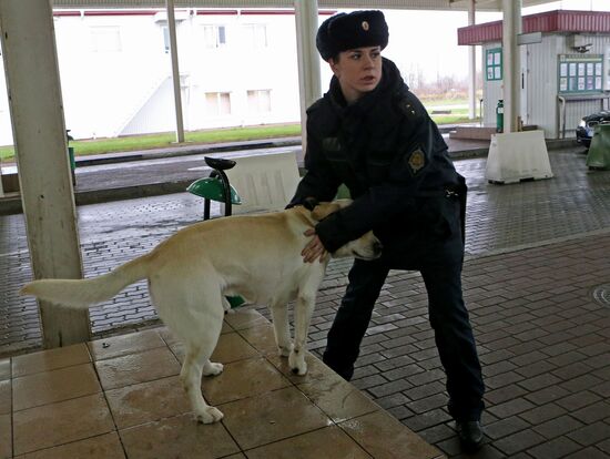 Mamonovo-Grzechotki border checkpoint in Kaliningrad Region