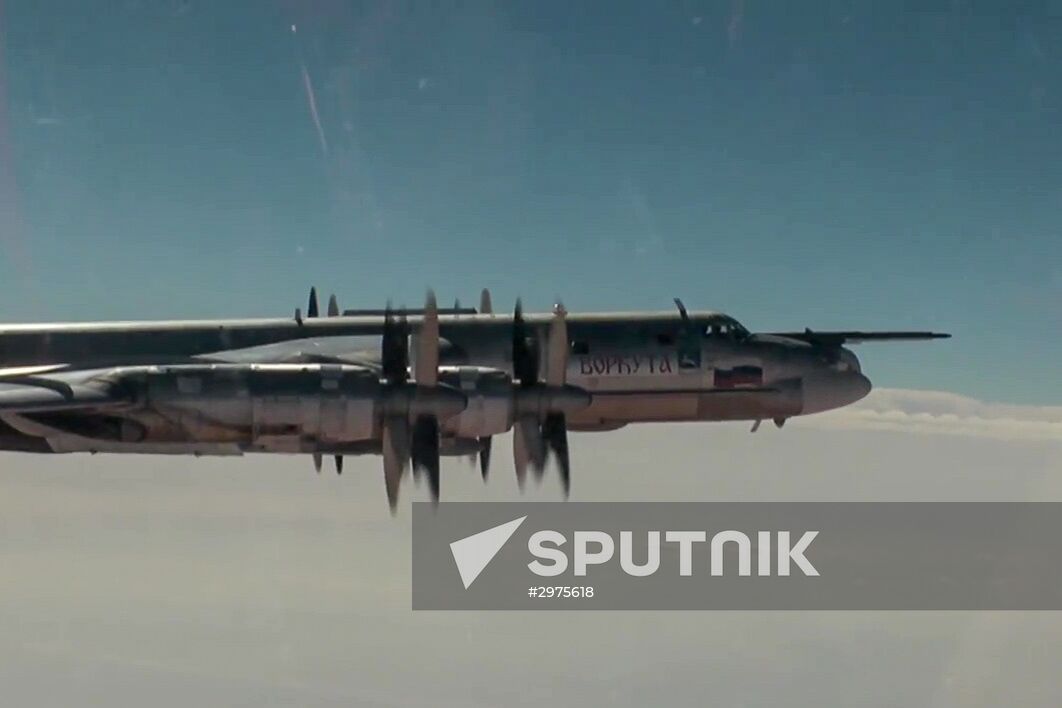 Russian Air Force Tupolev 95M aircraft launch cruise missiles at terrorists in Syria