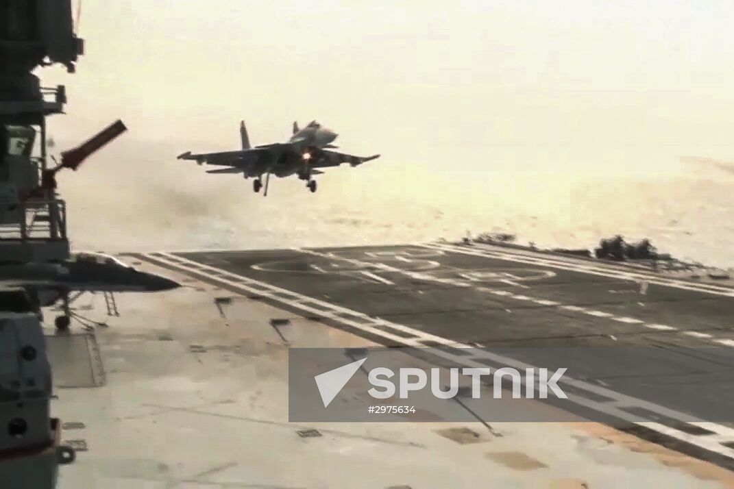 Russian Air Force Tupolev 95M aircraft launch cruise missiles at terrorists in Syria