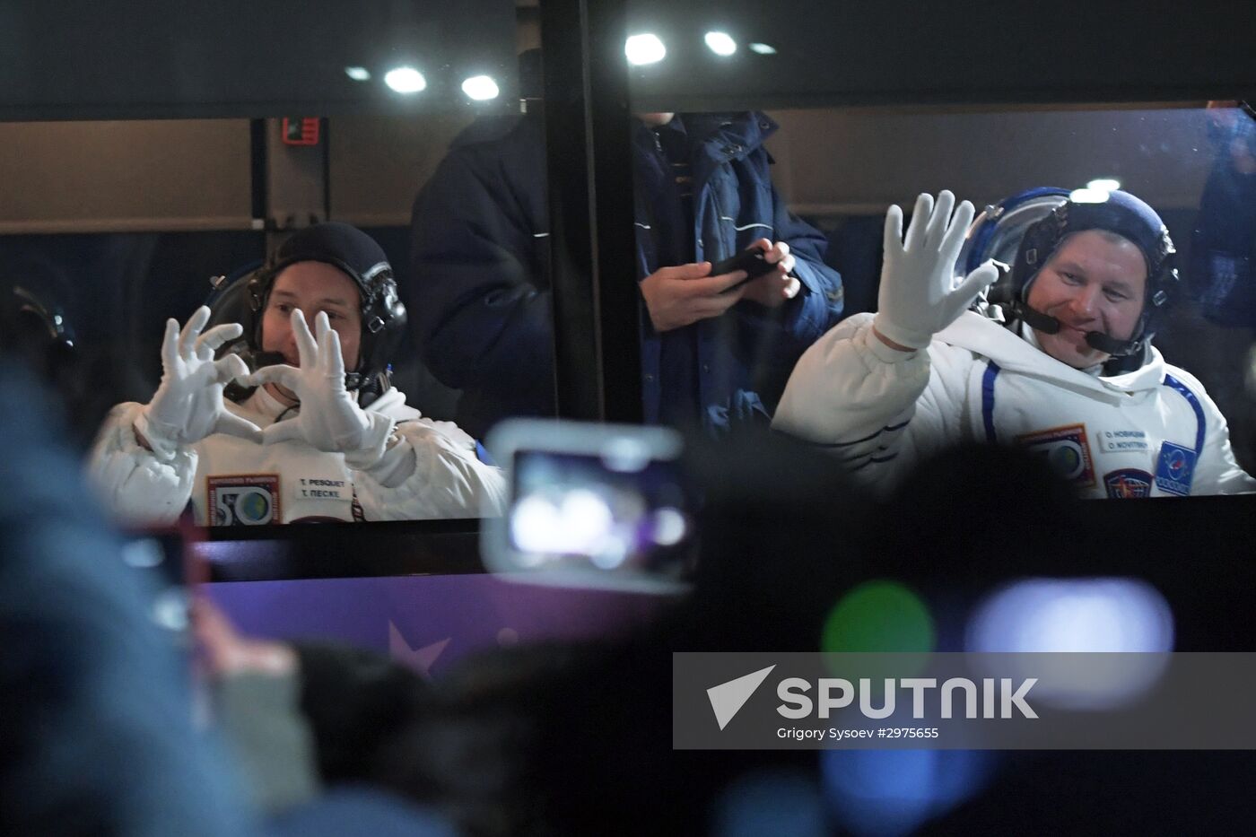 Soyuz-FG carrier rocket with manned spacecraft Soyuz MC-03 launched from Baikonur Cosmodrome