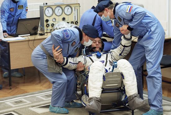 Soyuz-FG carrier rocket with manned spacecraft Soyuz MC-03 launched from Baikonur Cosmodrome