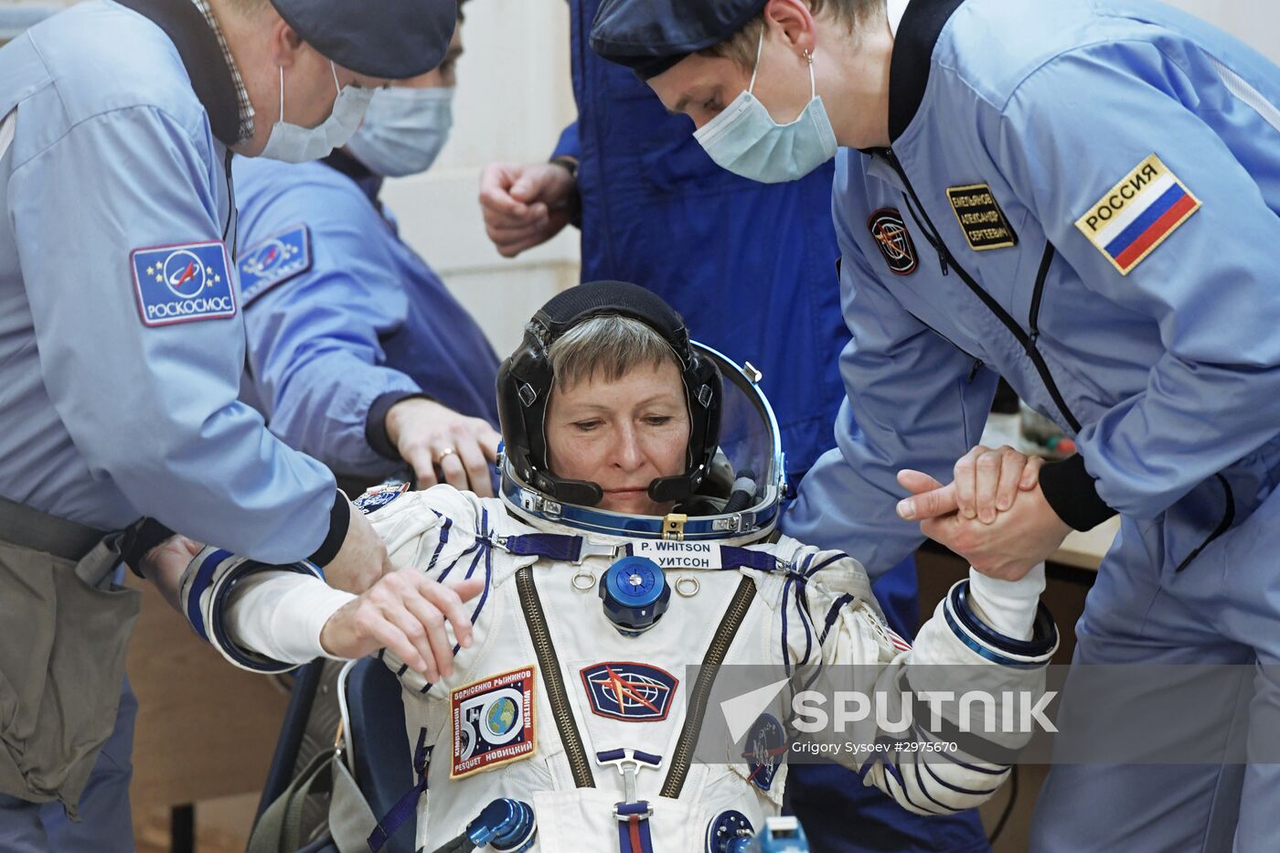 Soyuz-FG carrier rocket with manned spacecraft Soyuz MC-03 launched from Baikonur Cosmodrome