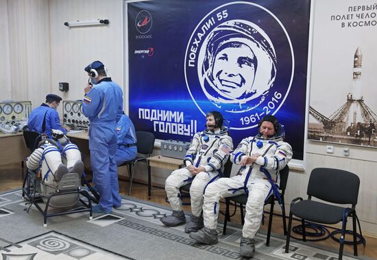 Soyuz-FG carrier rocket with manned spacecraft Soyuz MC-03 launched from Baikonur Cosmodrome