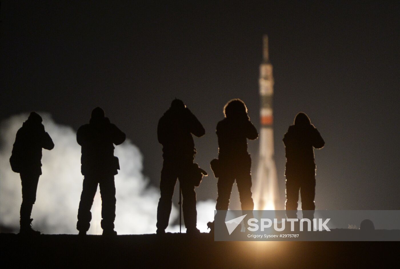 Launch of Soyuz-FG carrier rocket with manned spacecraft Soyuz MC-03 from the Baikonur Cosmodrome