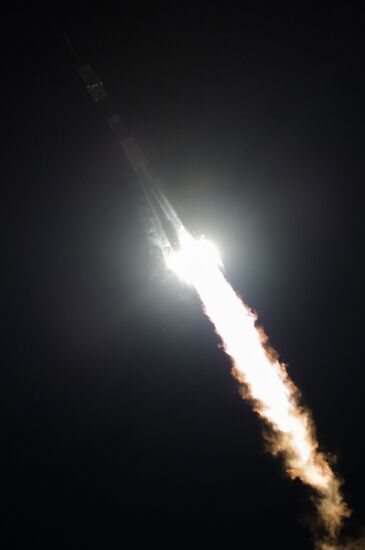 Launch of Soyuz-FG carrier rocket with manned spacecraft Soyuz MC-03 from the Baikonur Cosmodrome